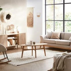 Canapé Scandinave 3 Places En Tissu Effet Velours Texturé Beige Et Bois Clair ASAKO -Canapé Soldes canape scandinave 3 places en tissu effet velours texture beige et bois clair asako 50923 62cc40f752a3f 1200 675