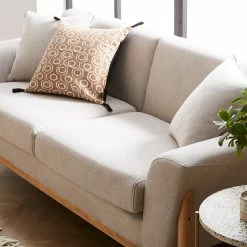 Canapé Scandinave 3 Places En Tissu Effet Velours Texturé Beige Et Bois Clair ASAKO -Canapé Soldes canape scandinave 3 places en tissu effet velours texture beige et bois clair asako 50923 633afb6177b7b 1200 675