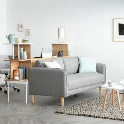 Canapé Scandinave 3 Places En Tissu Gris Clair Et Bois Clair KURT - Miliboo & Stéphane Plaza -Canapé Soldes canape scandinave 3 places en tissu gris clair et bois clair kurt miliboo et stephane plaza 46522 5dc03bc44076c 1200 675