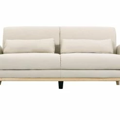 Canapé Scandinave 3 Places En Tissu Naturel Et Bois Clair EKTOR