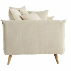 Canapé Scandinave 3 Places En Tissu Velours Côtelé Beige Et Bois Clair OLYMPIA -Canapé Soldes canape scandinave 3 places en tissu velours cotele beige et bois clair olympia 52007 62b0312eb6362 1200 675