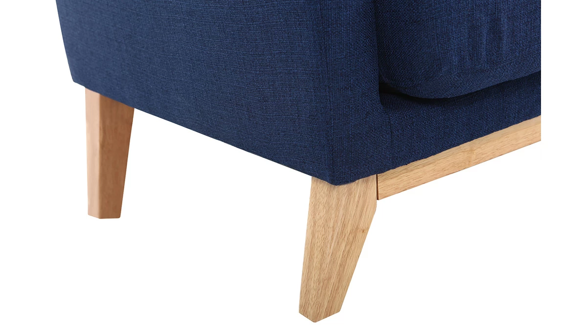 Canapé Scandinave Déhoussable 2 Places En Tissu Bleu Foncé Et Bois Clair OSLO 7 Canapé Scandinave Déhoussable 2 Places En Tissu Bleu Foncé Et Bois Clair OSLO – Image 5