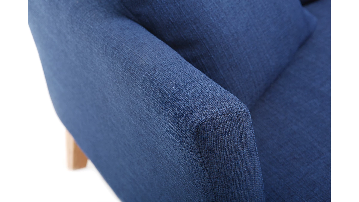 Canapé Scandinave Déhoussable 2 Places En Tissu Bleu Foncé Et Bois Clair OSLO 8 Canapé Scandinave Déhoussable 2 Places En Tissu Bleu Foncé Et Bois Clair OSLO – Image 6