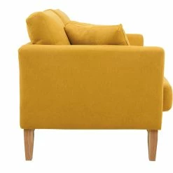 Canapé Scandinave Déhoussable 2 Places En Tissu Effet Velours Moutarde Et Bois Clair OSLO -Canapé Soldes canape scandinave dehoussable 2 places en tissu effet velours moutarde et bois clair oslo 49044 63edf7d79c652 1200 675