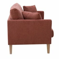 Canapé Scandinave Déhoussable 2 Places En Tissu Effet Velours Texturé Terracotta Et Bois Clair OSLO -Canapé Soldes canape scandinave dehoussable 2 places en tissu effet velours texture terracotta et bois clair oslo 51802 62bc0a8290327 1200 675