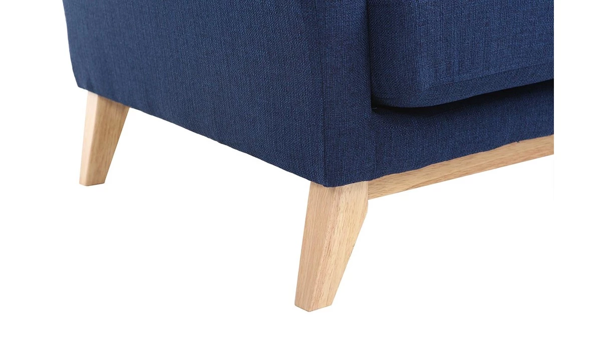 Canapé Scandinave Déhoussable 3 Places En Tissu Bleu Foncé Et Bois Clair OSLO 8 Canapé Scandinave Déhoussable 3 Places En Tissu Bleu Foncé Et Bois Clair OSLO – Image 6