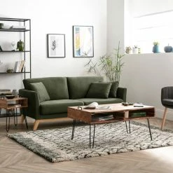 Canapé Scandinave Déhoussable 3 Places En Tissu Effet Velours Kaki Et Bois Clair OSLO - Miliboo & Stéphane Plaza -Canapé Soldes canape scandinave dehoussable 3 places en tissu effet velours kaki et bois clair oslo miliboo et stephane plaza 46721 5d44410ac67b8 1200 675