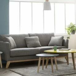 Canapé Scandinave Déhoussable 3 Places En Tissu Gris Clair Et Bois Clair OSLO -Canapé Soldes canape scandinave dehoussable 3 places en tissu gris clair et bois clair oslo 40650 5bb37416ba330 1200 675
