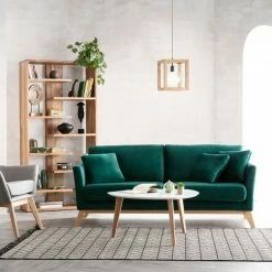 Canapé Scandinave Déhoussable 3 Places En Tissu Velours Vert émeraude Et Bois Clair OSLO -Canapé Soldes canape scandinave dehoussable 3 places en tissu velours vert emeraude et bois clair oslo 42810 5dd7fdc9abc9c 1200 675