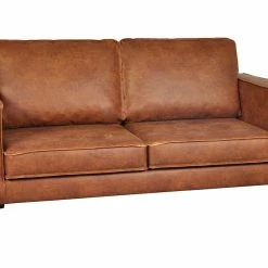 Canapé Soldes -Canapé Soldes canape vintage 2 places cuir marron cognac aspect vieilli et metal noir sonny 52271 624acdb2b2455 1200 675