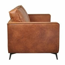 Canapé Vintage 2 Places Cuir Marron Cognac Aspect Vieilli Et Métal Noir SONNY -Canapé Soldes canape vintage 2 places cuir marron cognac aspect vieilli et metal noir sonny 52271 624acdb582fca 1200 675