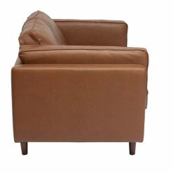 Canapé Vintage 2 Places Cuir Marron Et Bois Foncé BRADLEY -Canapé Soldes canape vintage 2 places cuir marron et bois fonce bradley 50931 620e2a619d685 1200 675