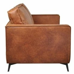 Canapé Vintage 3 Places Cuir Marron Cognac Aspect Vieilli Et Métal Noir SONNY -Canapé Soldes canape vintage 3 places cuir marron cognac aspect vieilli et metal noir sonny 51313 61a49a63503f5 1200 675