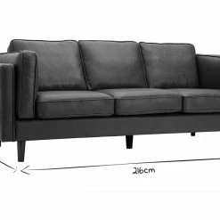 Canapé Vintage 3 Places Cuir Marron Et Bois Foncé BRADLEY -Canapé Soldes canape vintage 3 places cuir marron et bois fonce bradley 48888 603762dbaae3b 1200 675