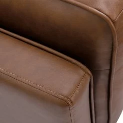 Canapé Vintage 3 Places Cuir Marron Et Bois Foncé BRADLEY -Canapé Soldes canape vintage 3 places cuir marron et bois fonce bradley 48888 624d989860ba7 1200 675