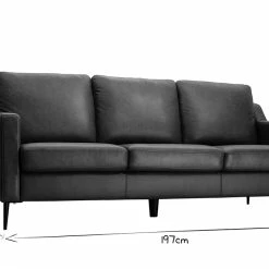 Canapé Vintage 3 Places Cuir Marron Et Bois Noir OXMO -Canapé Soldes canape vintage 3 places cuir marron et bois noir oxmo 47852 5ed8c5678755d 1200 675