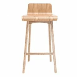 Chaise De Bar Scandinave Bois Naturel H65 Cm BALTIK