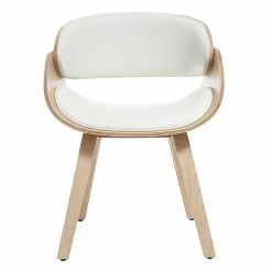 Chaise Design Blanc Et Bois Clair BENT