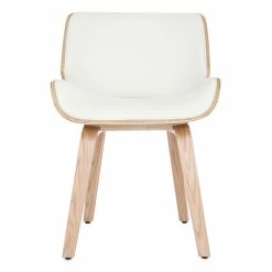 Chaise Design Blanc Et Bois Clair RUBBENS