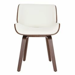 Chaise Design Blanc Et Bois Foncé RUBBENS