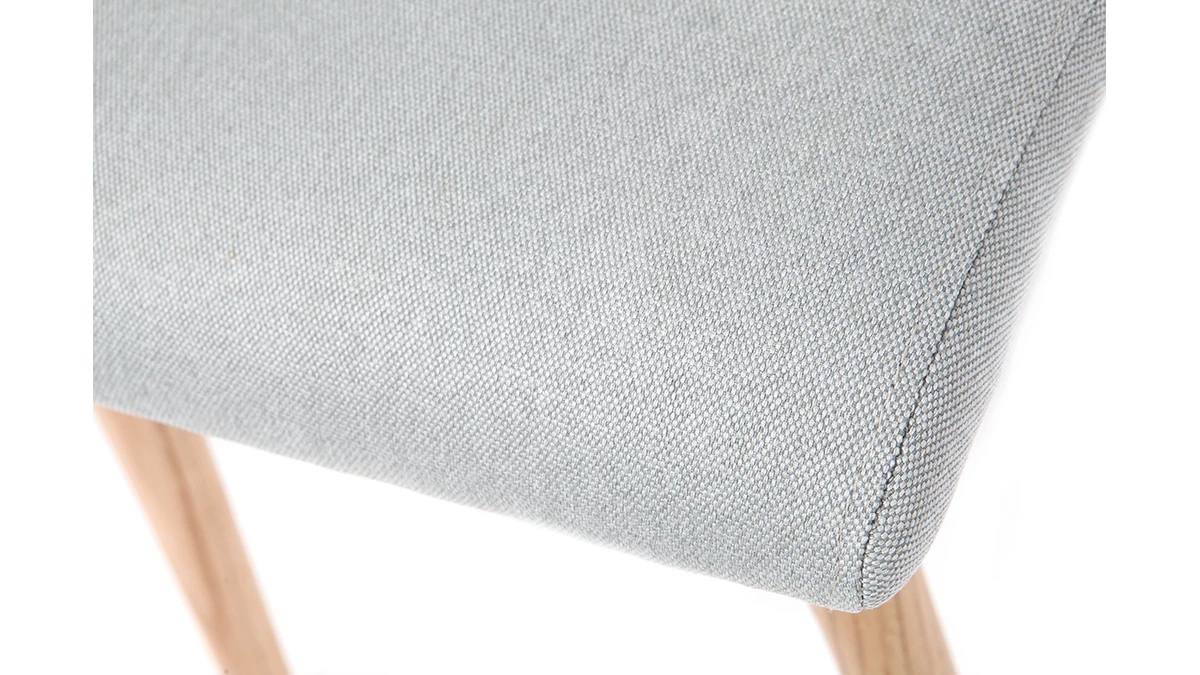Chaise Design En Tissu Gris Clair Et Bois Clair Massif (lot De 2) HORTA 6 Chaise Design En Tissu Gris Clair Et Bois Clair Massif (lot De 2) HORTA – Image 4