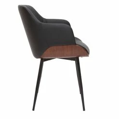 Chaise Design Noir, Bois Foncé Et Métal LUCIEN -Canapé Soldes chaise design noir bois fonce et metal lucien 52301 62e3dca0d0299 1200 675