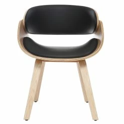 Chaise Design Noir Et Bois Clair BENT