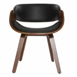 Chaise Design Noir Et Bois Foncé Noyer BENT
