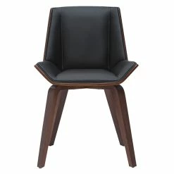 Chaise Design Noir Et Bois Foncé Noyer MELKIOR