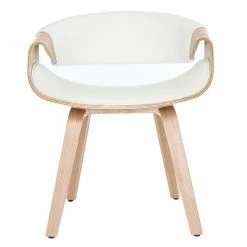Chaise Design Scandinave Blanc Et Bois Clair ARAMIS