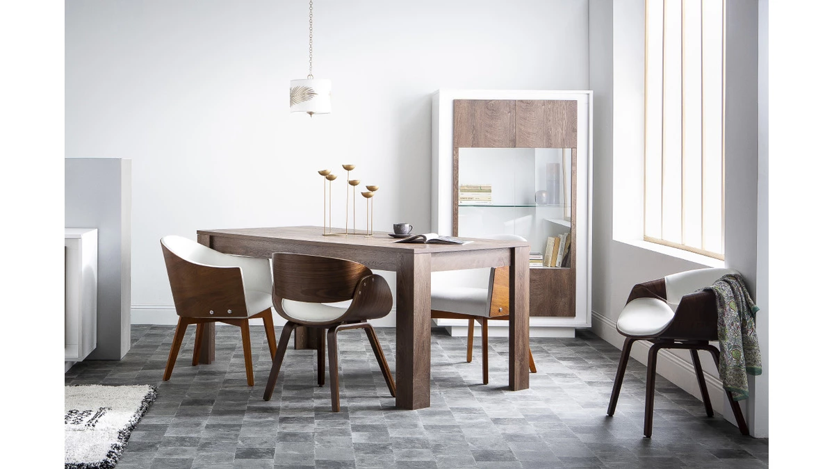 Chaise Design Scandinave Blanc Et Bois Clair ARAMIS 8 Chaise Design Scandinave Blanc Et Bois Clair ARAMIS – Image 6