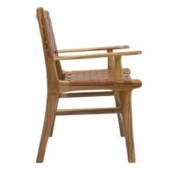 Chaise En Bois Teck Massif Et Sangles En Cuir Marron LODGE -Canapé Soldes chaise en bois teck massif et sangles en cuir marron lodge 50593 61c1d605c2dcc 1200 675