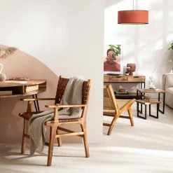 Chaise En Bois Teck Massif Et Sangles En Cuir Marron LODGE -Canapé Soldes chaise en bois teck massif et sangles en cuir marron lodge 50593 6217618a729c3 1200 675