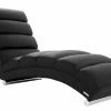 Chaise Longue / Fauteuil Design Noir Et Acier Chromé TAYLOR