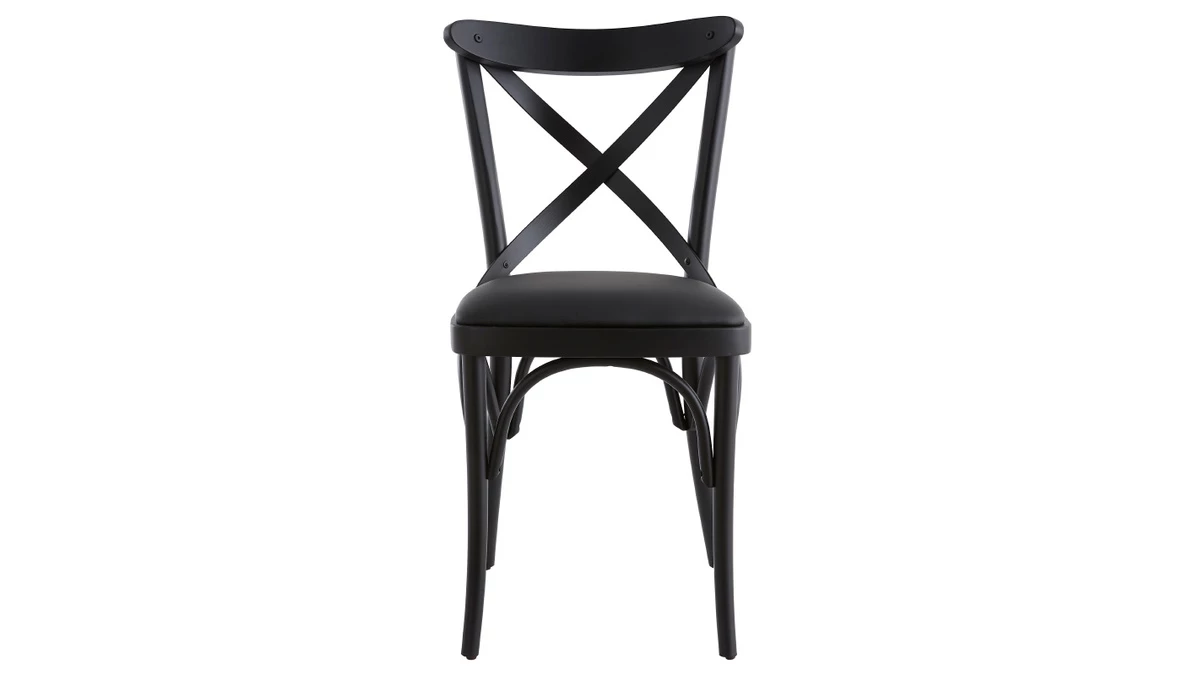 Chaises Bistrot En Bois Noir (lot De 2) MARCEL 4 Chaises Bistrot En Bois Noir (lot De 2) MARCEL – Image 2