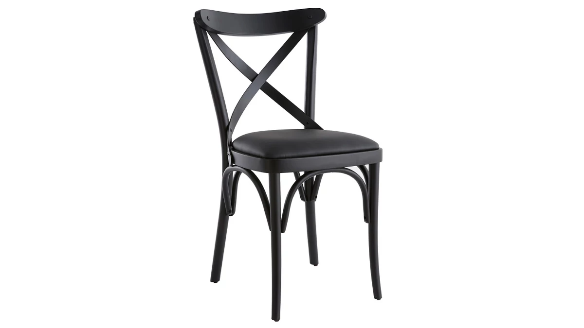 Chaises Bistrot En Bois Noir (lot De 2) MARCEL 5 Chaises Bistrot En Bois Noir (lot De 2) MARCEL – Image 3