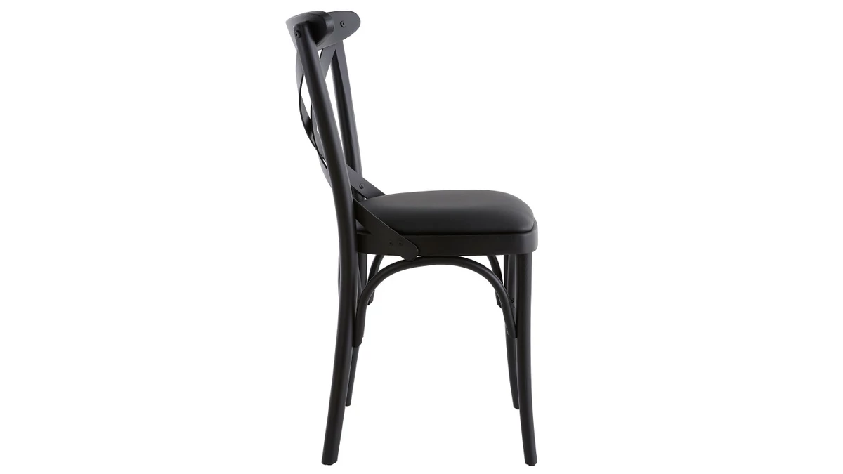 Chaises Bistrot En Bois Noir (lot De 2) MARCEL 6 Chaises Bistrot En Bois Noir (lot De 2) MARCEL – Image 4