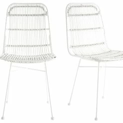 Chaises Blanches En Rotin Et Métal (lot De 2) MALACCA - Miliboo & Stéphane Plaza