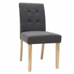 Chaises Capitonnées En Tissu Gris Foncé Et Bois Clair Massif (lot De 2) ESTER -Canapé Soldes chaises capitonnees en tissu gris fonce et bois clair massif lot de 2 ester 42147 5cada5939c824 1200 675