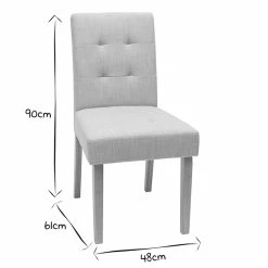 Chaises Capitonnées En Tissu Gris Foncé Et Bois Clair Massif (lot De 2) ESTER -Canapé Soldes chaises capitonnees en tissu gris fonce et bois clair massif lot de 2 ester 42147 612cce1b29794 1200 675