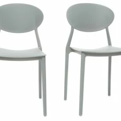 Chaises Design Empilables Grises (lot De 2) ANNA