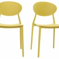 Chaises Design Empilables Jaunes (lot De 2) ANNA