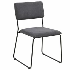 Chaises Design En Tissu Gris Et Métal Noir (lot De 2) FLORE -Canapé Soldes chaises design en tissu gris et metal noir lot de 2 flore 49335 5fd24ce1683bb 1200 675