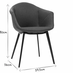 Chaises Design En Tissu Gris Foncé Et Métal Noir (lot De 2) TAYA -Canapé Soldes chaises design en tissu gris fonce et metal noir lot de 2 taya 48900 603417c820019 1200 675