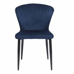 Chaises Design En Tissu Velours Bleu Et Métal Noir (lot De 2) KAYEL -Canapé Soldes chaises design en tissu velours bleu et metal noir lot de 2 kayel 50513 61f41c378d65f 1200 675