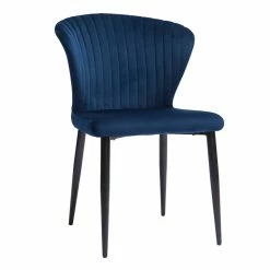 Chaises Design En Tissu Velours Bleu Et Métal Noir (lot De 2) KAYEL -Canapé Soldes chaises design en tissu velours bleu et metal noir lot de 2 kayel 50513 61f41c438d2d5 1200 675