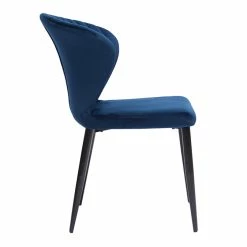 Chaises Design En Tissu Velours Bleu Et Métal Noir (lot De 2) KAYEL -Canapé Soldes chaises design en tissu velours bleu et metal noir lot de 2 kayel 50513 61f41c4d488ec 1200 675