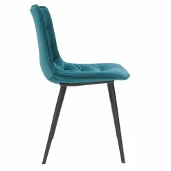 Chaises Design En Tissu Velours Bleu Pétrole Et Métal Noir (lot De 2) PARKER -Canapé Soldes chaises design en tissu velours bleu petrole et metal noir lot de 2 parker 47832 5f083780eeb1c 1200 675
