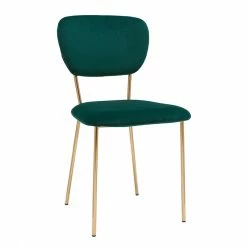 Chaises Design En Tissu Velours Gaufré Vert Foncé Et Métal Doré (lot De 2) LEPIDUS -Canapé Soldes chaises design en tissu velours gaufre vert fonce et metal dore lot de 2 lepidus 52057 62d520ec94b2a 1200 675