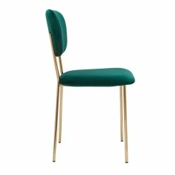 Chaises Design En Tissu Velours Gaufré Vert Foncé Et Métal Doré (lot De 2) LEPIDUS -Canapé Soldes chaises design en tissu velours gaufre vert fonce et metal dore lot de 2 lepidus 52057 62d5211932756 1200 675